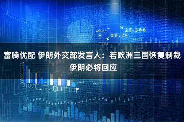 富腾优配 伊朗外交部发言人：若欧洲三国恢复制裁 伊朗必将回应
